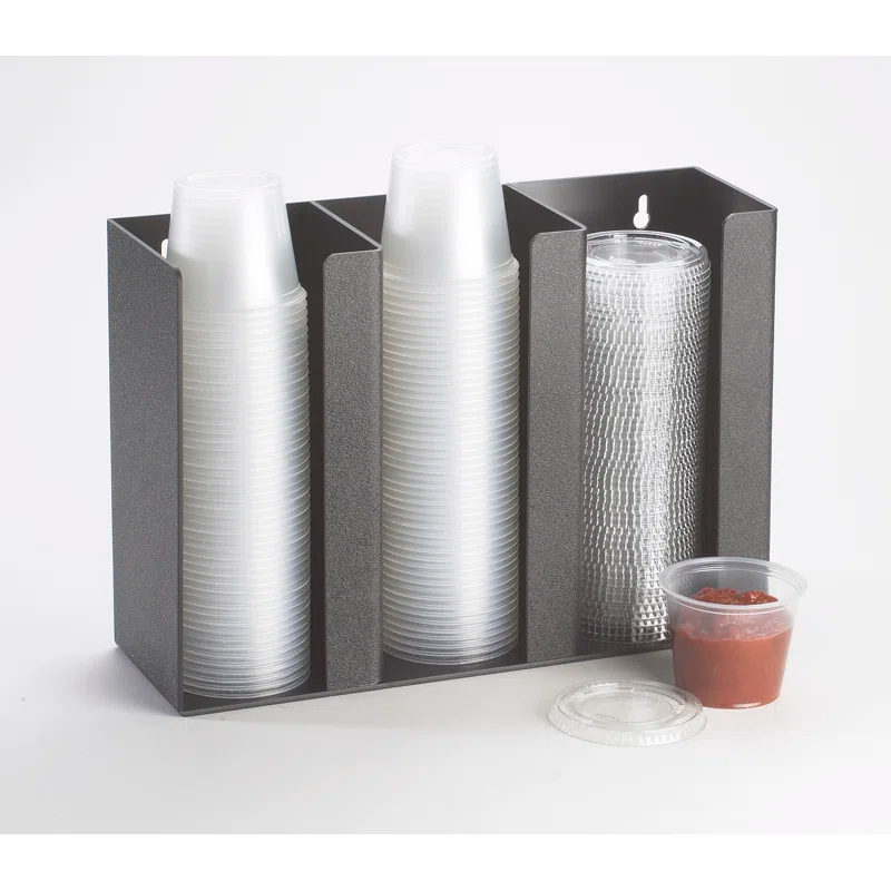 Cal-Mil Classic Black 3-Section Countertop Ramekin and Lid Organizer