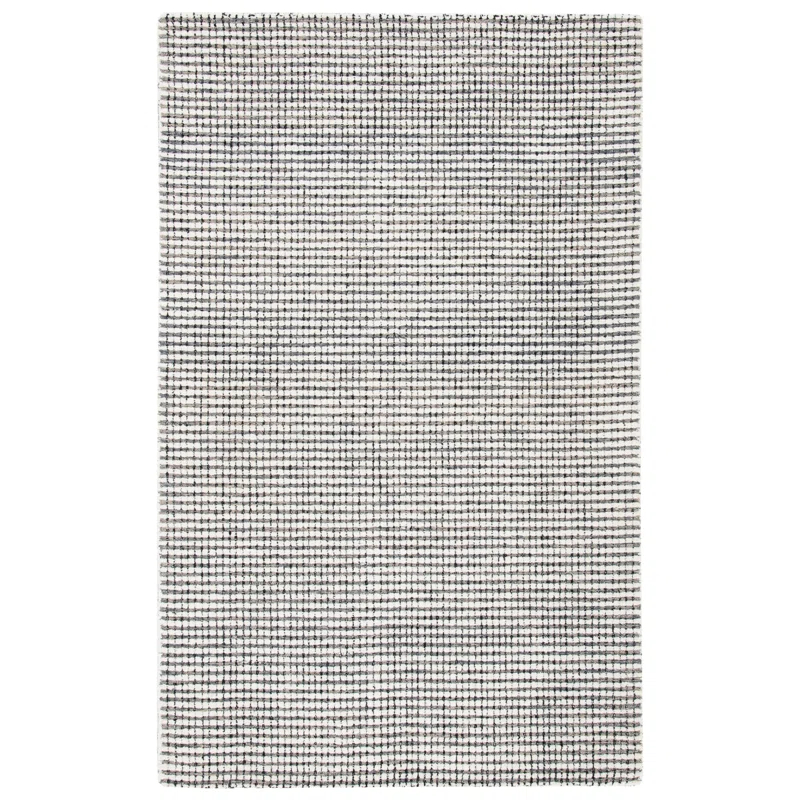 Latitude Run® Abstract Hand Tufted Wool Checkered Rug