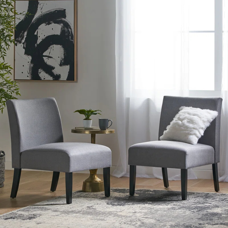 Highland Dunes Yokota Upholstered Slipper Chair (Set of 2)