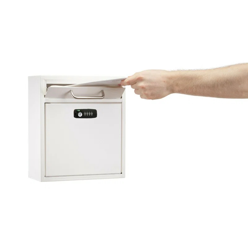 AdirOffice Wall-Mount Secure Drop Box Mailbox with Key and Combination Locking System