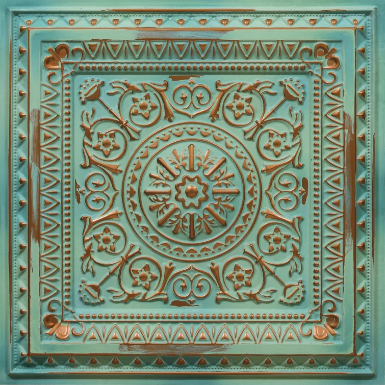 FromPlainToBeautifulInHours La Scala Drop-in or Glue-up PVC Ceiling Tile (Set of 50)