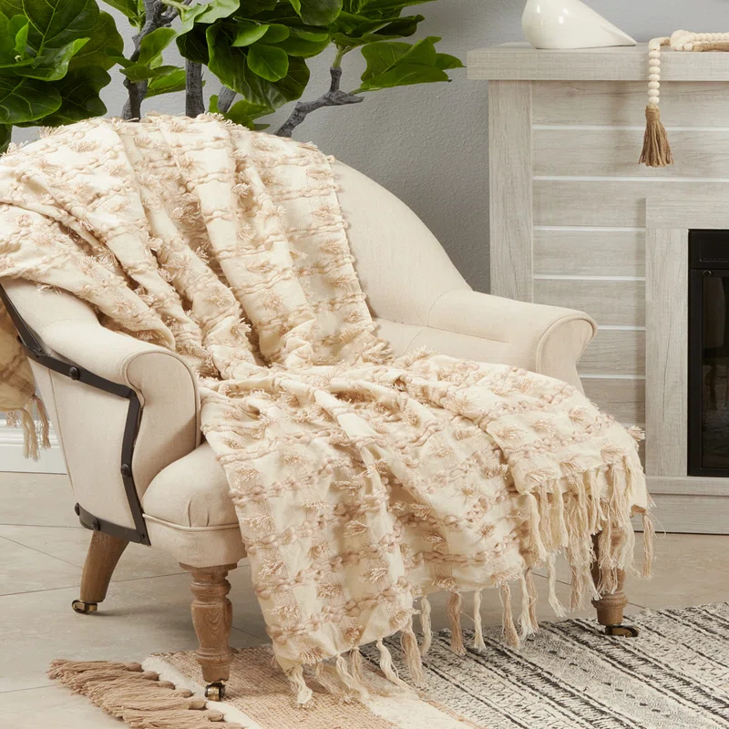 Saro Sevan Collection Hand Woven Throw Blanket