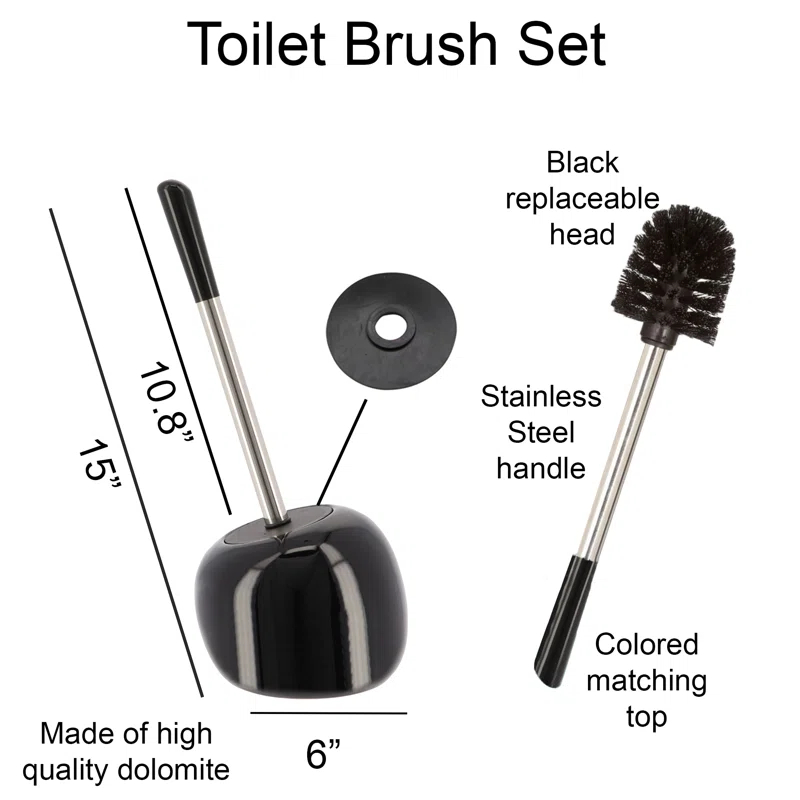 Evideco Evideco Pise Stone Toilet Brush And Holder