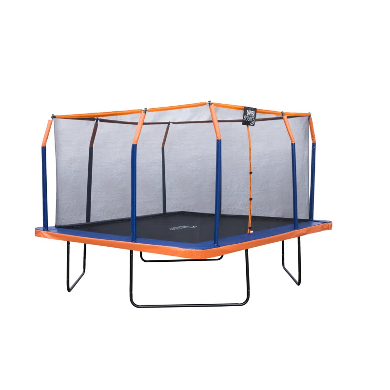 Upper Bounce Machrus Upper Bounce 12 x 12 FT Square Trampoline Set with Premium Top-Ring Enclosure and Safety Pad
