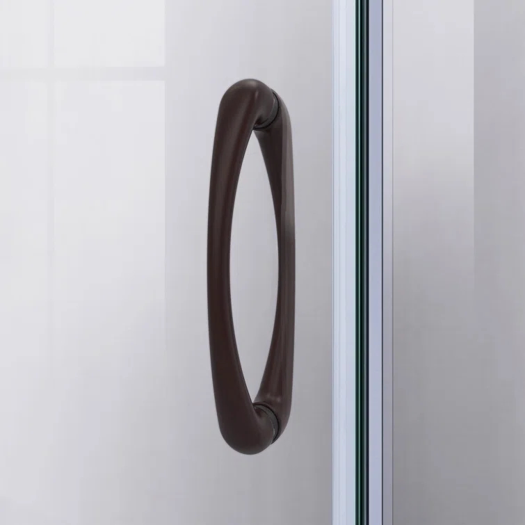 DreamLine Prime 33" W x 33" D x 74.75" H Semi-Frameless Sliding Shower Enclosure with Base Included DL-6701-06FR