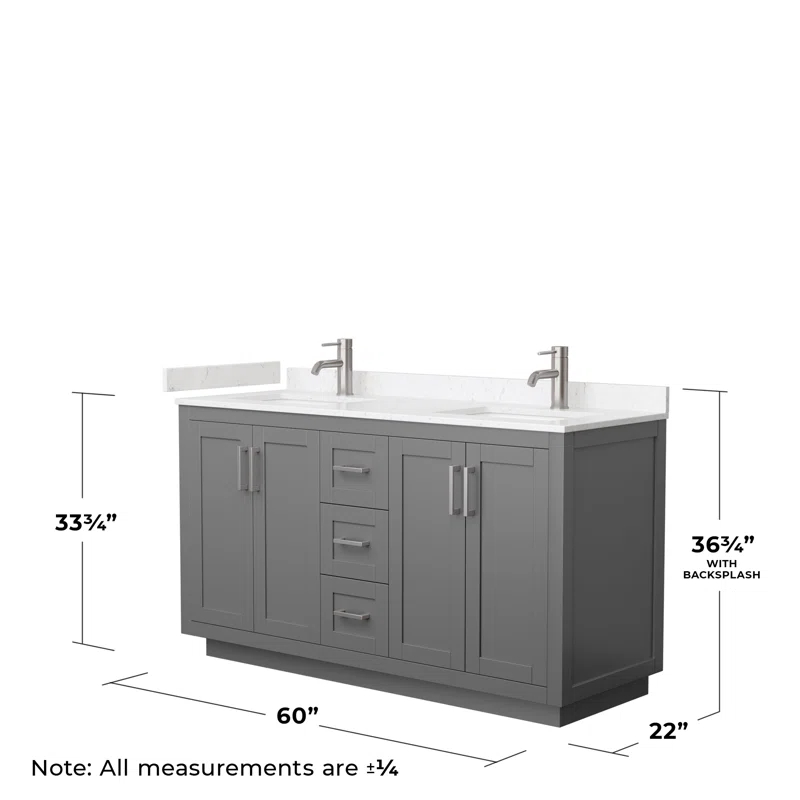 Wyndham Collection Miranda 60" Freestanding Double Bathroom Vanity with Cultured Marble Top