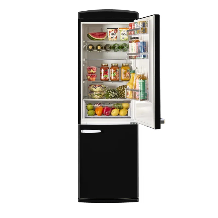 Unique Appliances Classic Retro 24 In 12 Cu.ft Bottom Mount Fridge Auto Defrost, Energy Star Certified, Counter Depth UGP-340L B AC