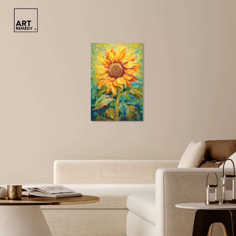 Art Remedy Sunflower Vibrante Canvas Sunflower Art Prints by Art Remedy