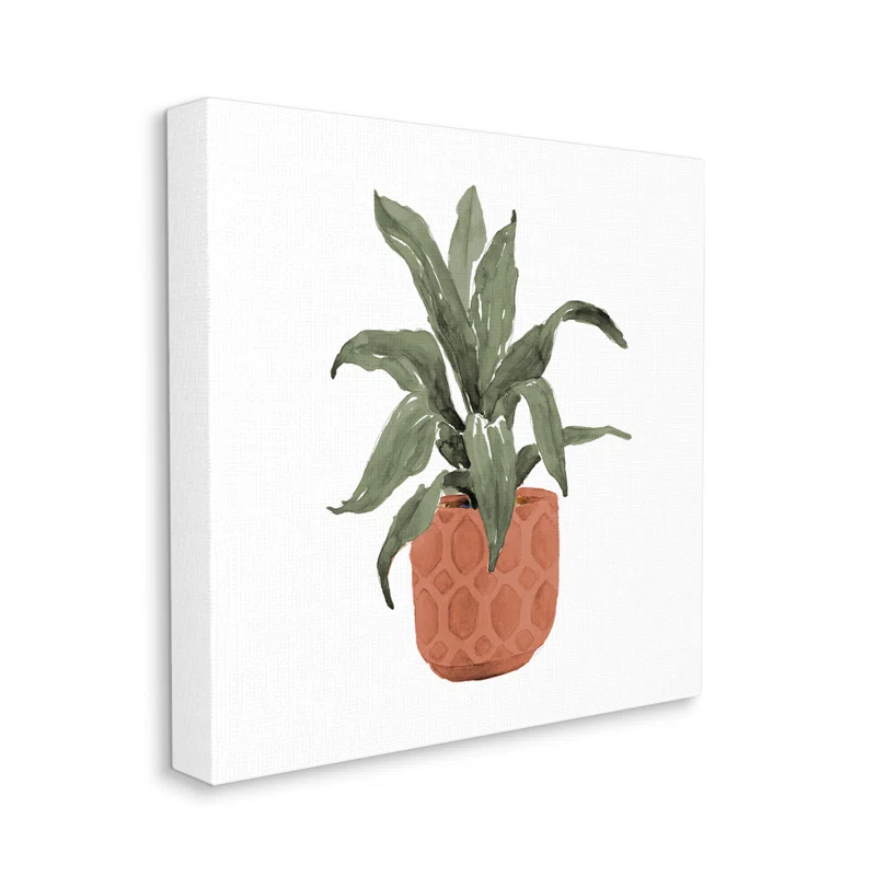 Stupell Industries " Simple House Plant Green Leaves Terracotta Planter Painting " by Lanie Loreth
