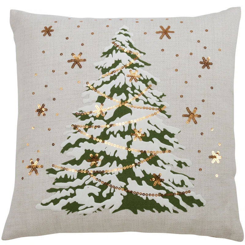 Saro O Tannenbaum Collection Sequined Throw Pillow