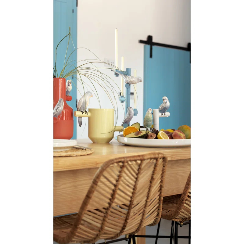 Lladro The Parrot Party Porcelain Contemporary Decorative Plate in White