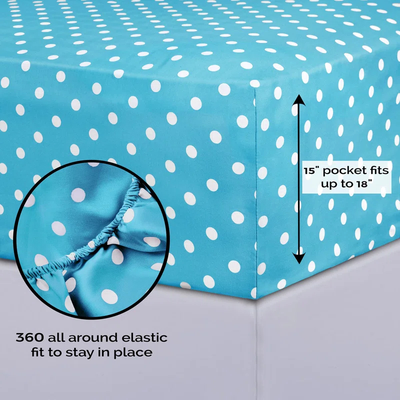Superior Impressions Polka Dots 600 TC Cotton Poly Blend Deep Pocket Bed Sheet Set