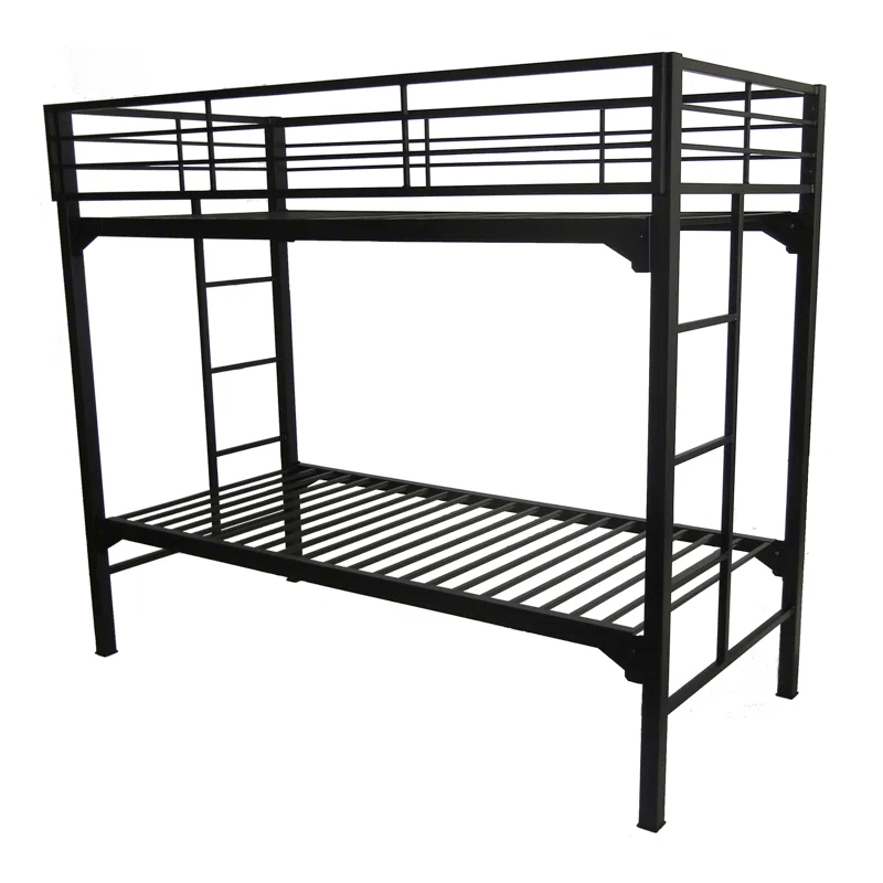 Isabelle & Max™ Assumpta University 2" Heavy Duty Steel Bunk Bed with Built-in Guardrails & Ladders