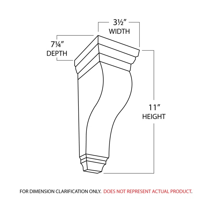 Architectural Products by Outwater L.L.C. RWC320 3.5'' H x 11'' W x 7.25'' D Wood Bracket / Corbel