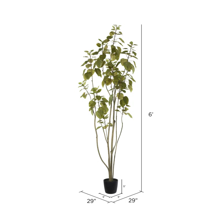 Primrue Artificial Green Potted Cotinus Coggygria Tree