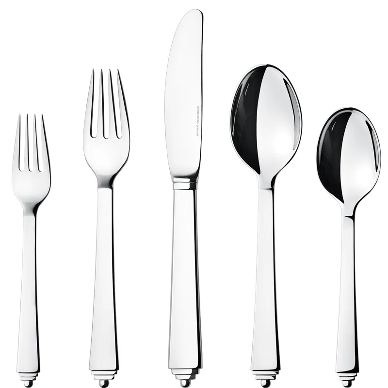 Georg Jensen Pyramid 5 Piece Flatware Set, Service for 1