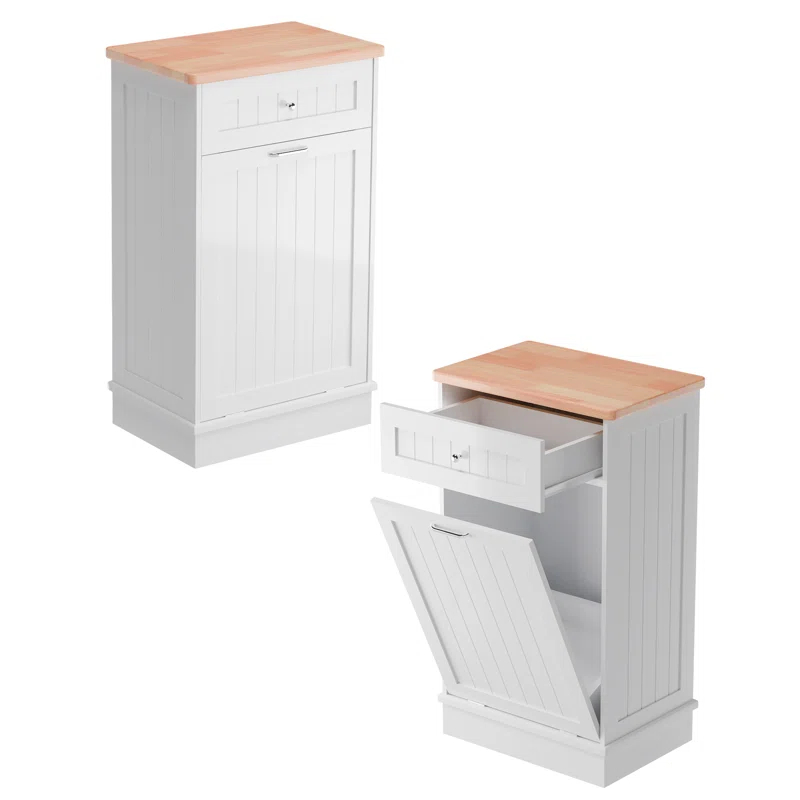 Aeloxis Havant Tilt Out Trash Cabinet 10 Gallon Wooden Free Standing (Not include trash can)