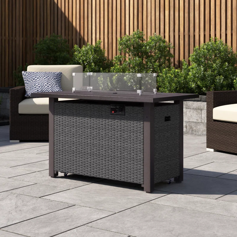 Wade Logan® Bitania Stainless Steel Propane Outdoor Fire Pit Table