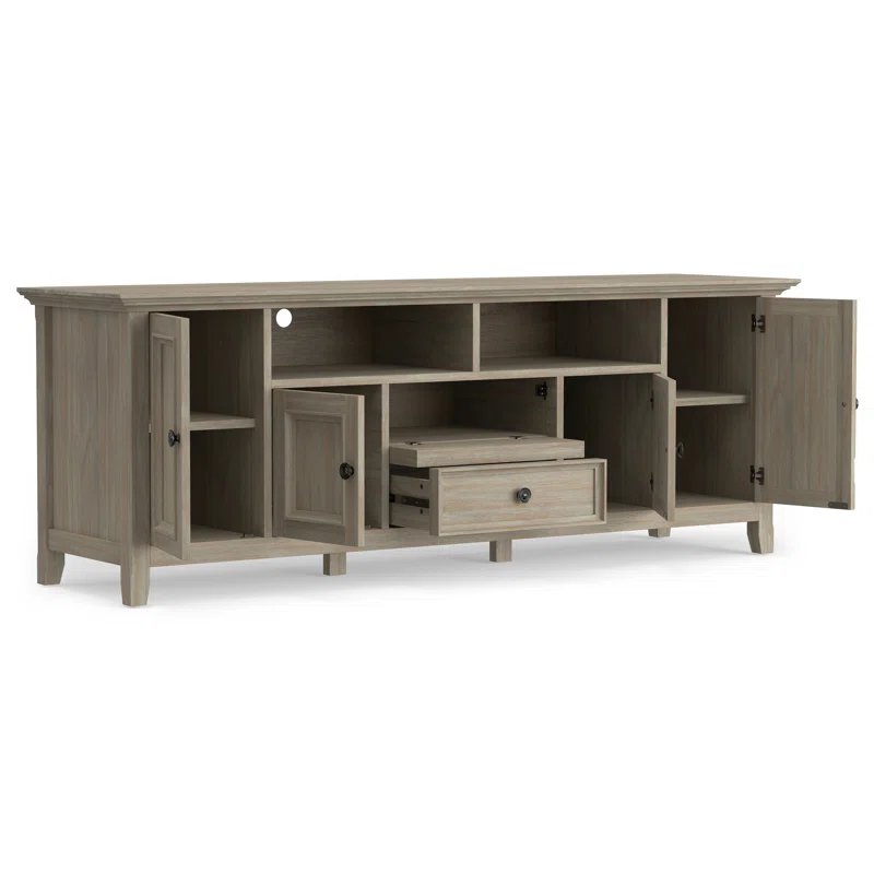 Simpli Home Amherst 54"W Solid Wood TV Stand for TVs up to 60" with Adjustable Shelves