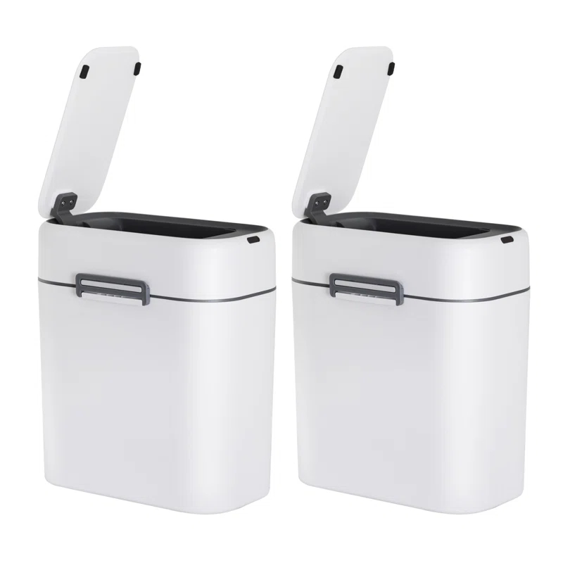 FDW Bathroom Trash Can With Lid 2.2 Gallon Touchless Motion Sensor Small Slim Garbage Can For Bathroom, Bedroom, Office, Living Room (2)