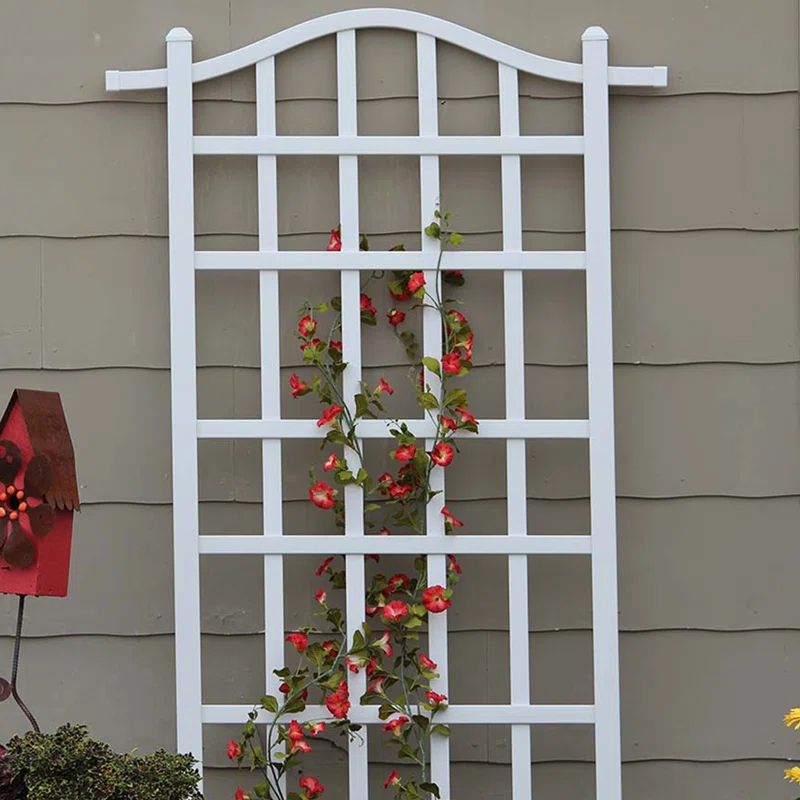 Dura-Trel Inc Dura-Trel Melrose 35 x 75 Inch Vinyl Outdoor Garden Patio Plant Trellis, White