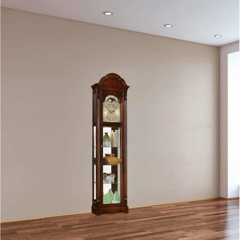 Ridgeway Clocks Clarksburg 79'' H Solid + Manufactured Wood Grandfather Clock with Adjustable Chime Volume