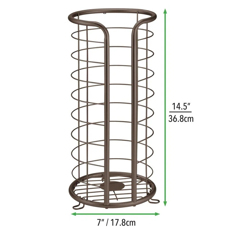 mDesign 5UYG90 mDesign Metal Toilet Paper Holder Stand, Freestanding 3 Roll Reserve