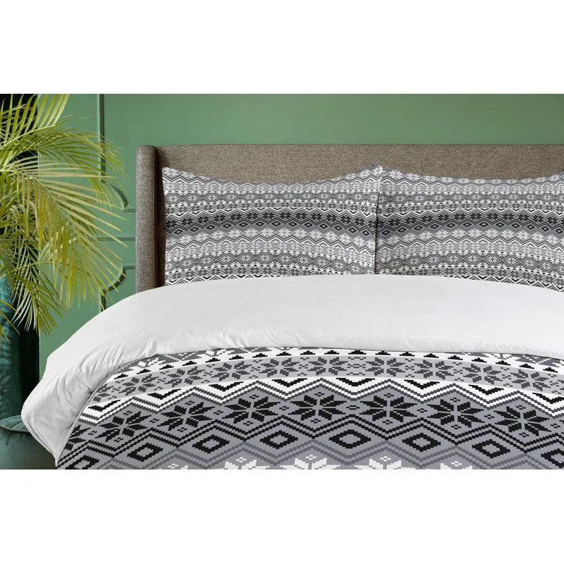 Ambesonne Rustic Geometric Shapes Duvet Cover Set