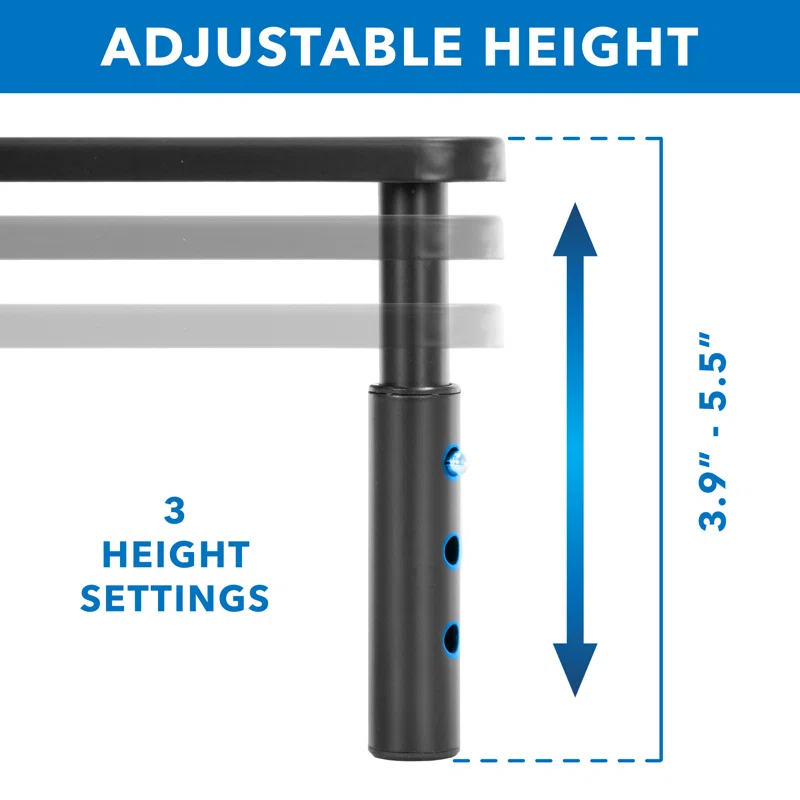 Mount-it Mount-It! Adjustable Monitor Riser | Metal Computer Screen Platform Stand For Desktop Or Laptop