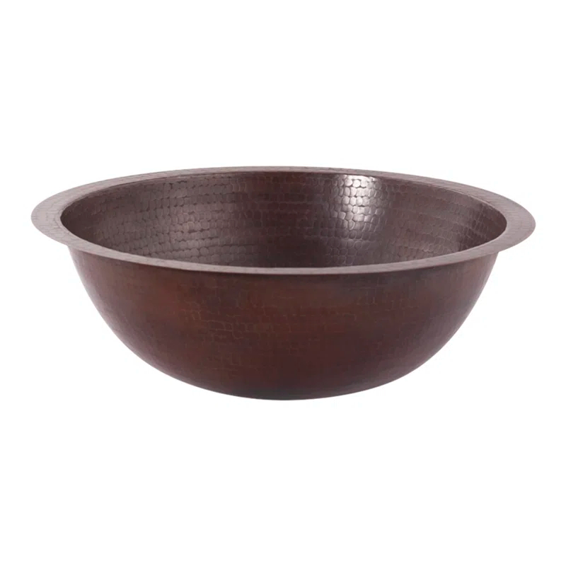 Novatto TCU-001AN Novatto 17'' Antique Hammered Copper Copper Circular Drop-in, Dual Mount, Undermount Bathroom Sink