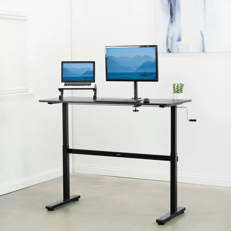 Vivo 55" x 24" Crank Height Adjustable Desk