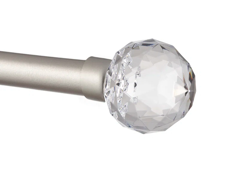 Amalgamated Textiles EXCLUSIVE HOME Crystal Ball 1" Curtain Rod and Finial Set