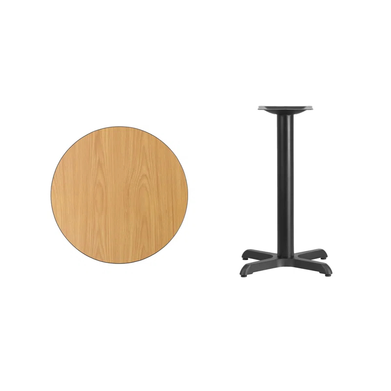 Flash Furniture Carrus Round Laminate Table Top with Height Table Base