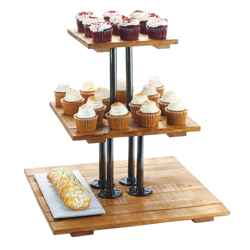 Cal-Mil Madera 3 Tier Pastry Display Riser - 20 3/4" X 20 3/4" X 20"