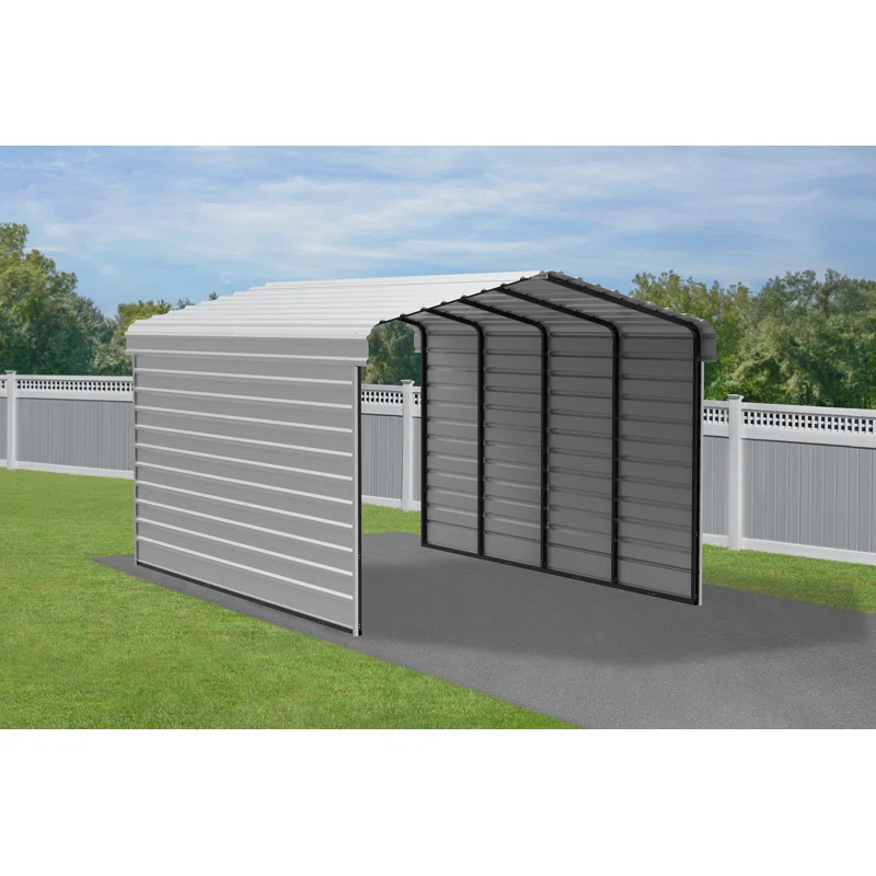 Arrow Arrow Steel Carport with 2 Side Wall Kits, 12x20x09