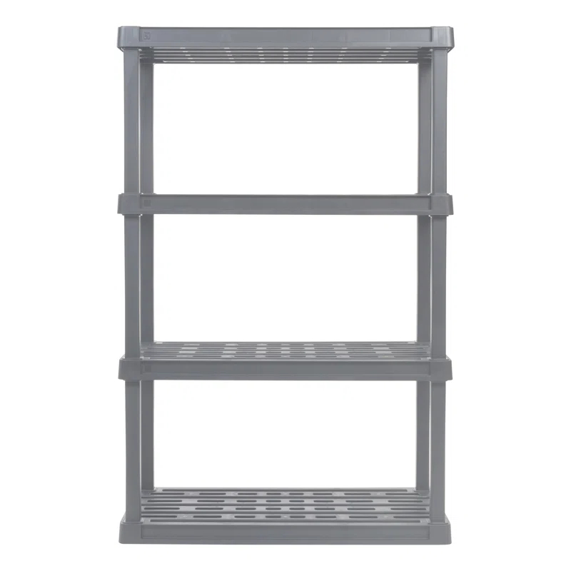 IRIS USA, Inc. 4-Tier Large Plastic Garage Storage Shelving Unit, Gray (18 W x 56 H x 36 D)