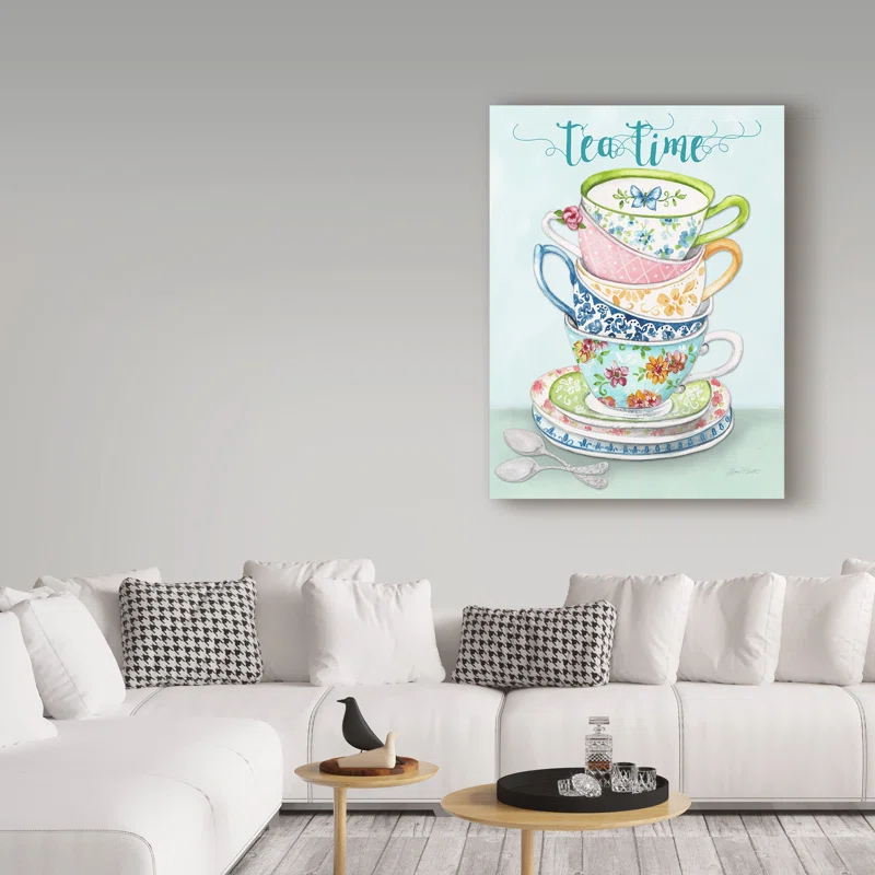 Trademark Fine Art Jean Plout " Watercolor Teacups 1 " by Jean Plout