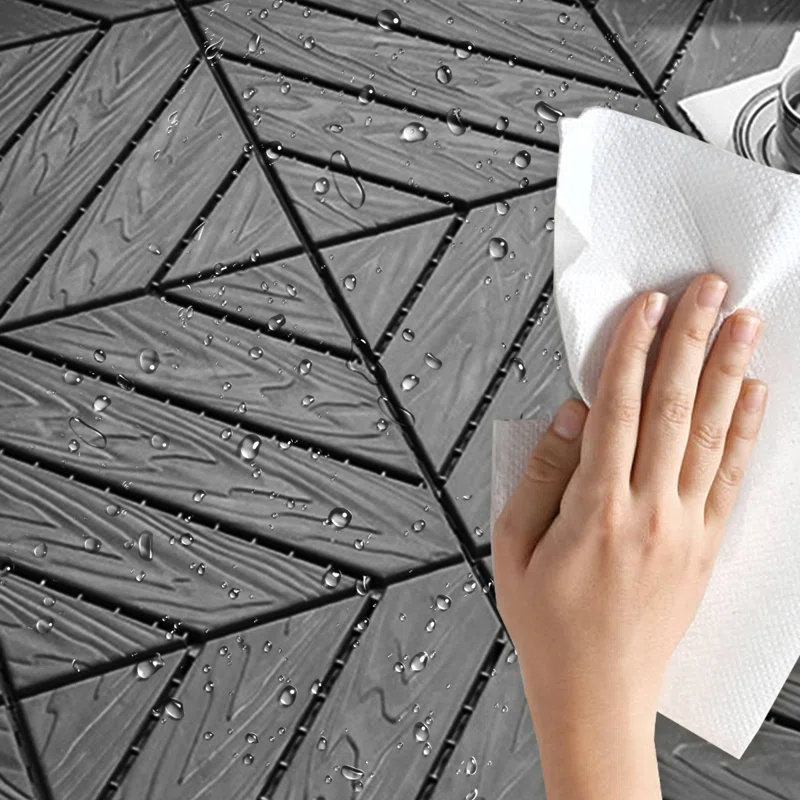 SHANRUGUOJI Wood Plastic Composite Deck Tiles Set Of 35Pcs, Composite Decking Resist Rust, Water, Weather, Easy To DIY & Maintain, Indoor&Outdoor,Ideal For Patios, Balconies, Rooftops, Decks, 12X12in