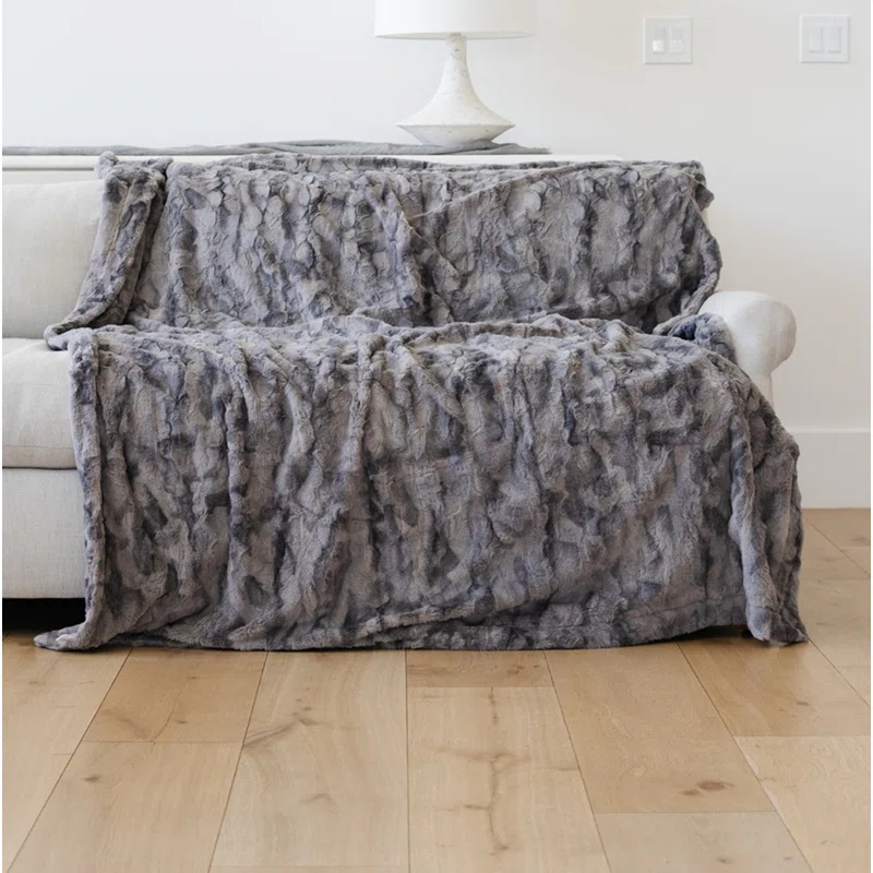 Graced Soft Luxuries Double Sided Faux Fur Throw Blanket, Multiple Colors