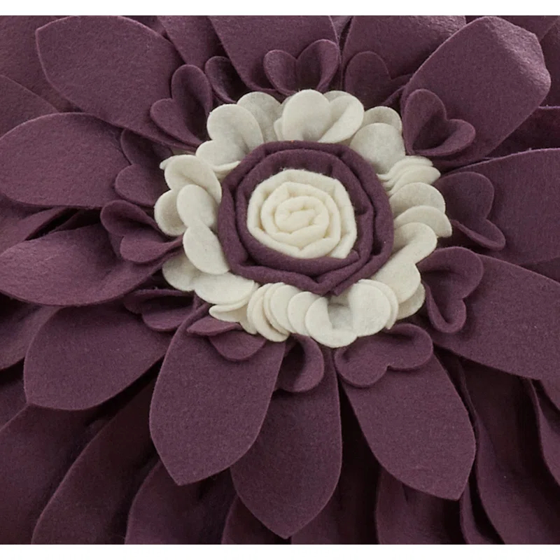 Saro Fleur De Jardin Collection Appliqued Throw Pillow