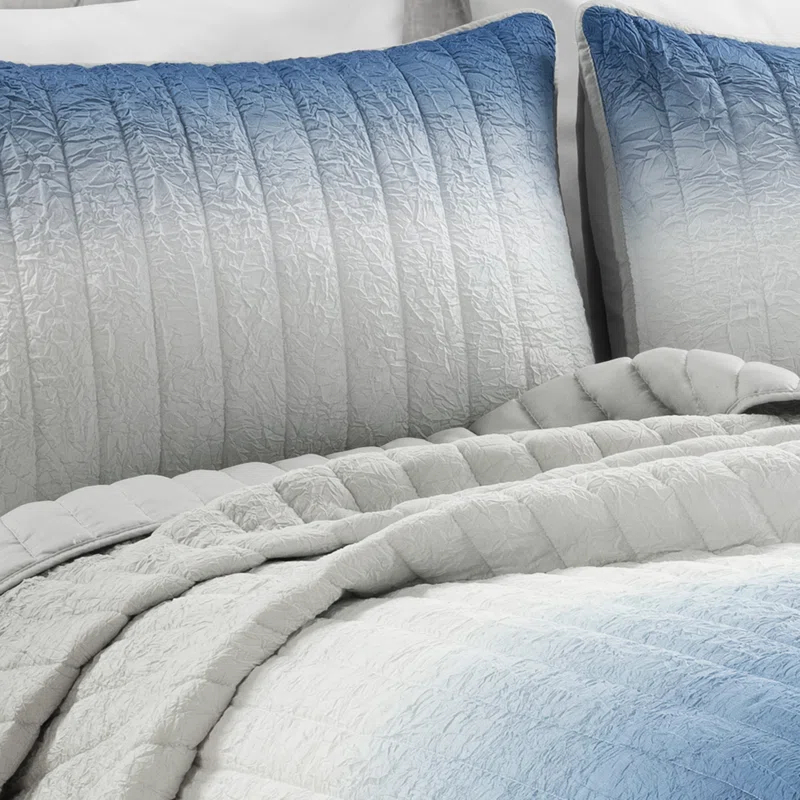 Lush Decor Crinkle Ombre Microfiber Quilt Set