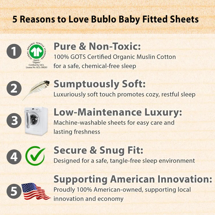Bublo Baby Baby Muslin Bassinet Sheet Set, 3 Pack Organic Cotton Universal Fitted Bedding Cover for Oval, Hourglass & Rectangle Bassinet Mattress, Fitted Sheets Size 32 x 16 x 4 Inches