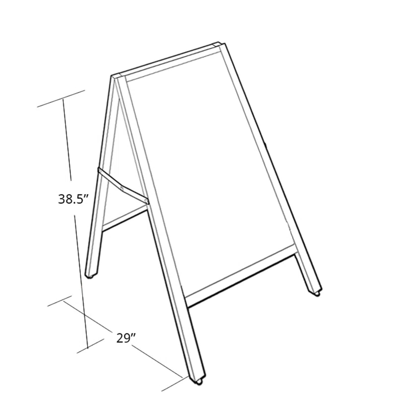 Azar Displays Double Sided A-Frame Write-On Chalkboard Sidewalk Sign, 23.5"W x 30.75"H