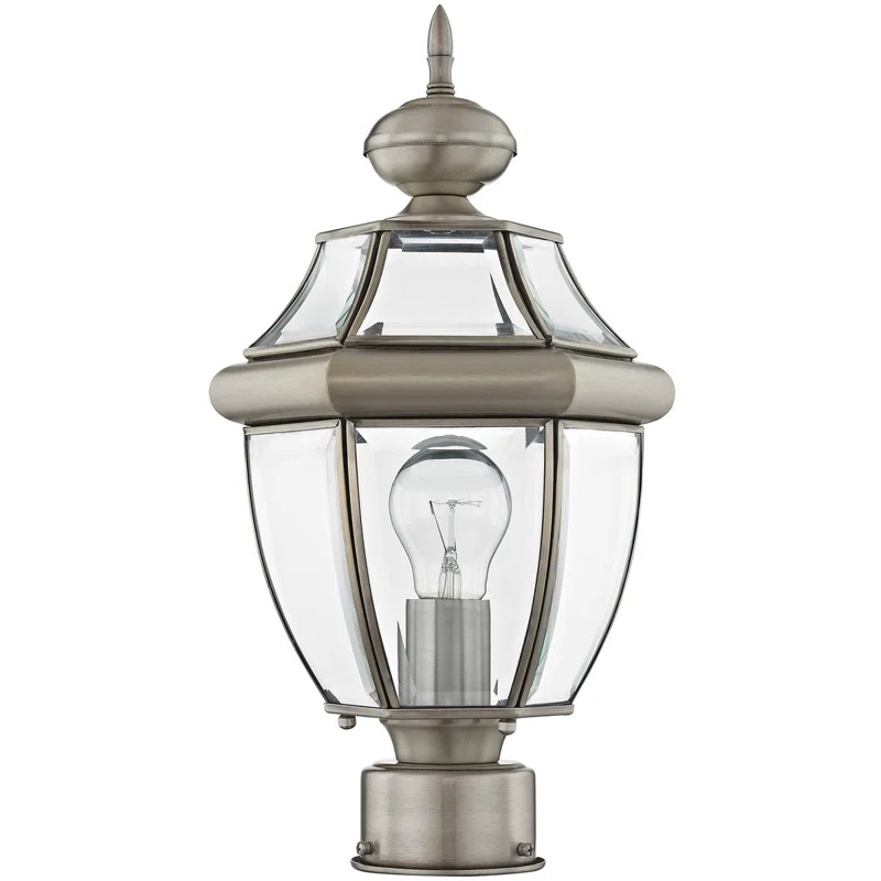 Lighting Lumens Outdoor Post Lantern Pendant Lighting Fixture - with Clear Glass Shade