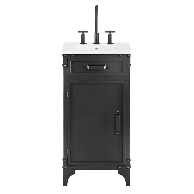 Modway Modway Steamforge 17'' Free Standing Single Bathroom Vanity with Ceramic Top
