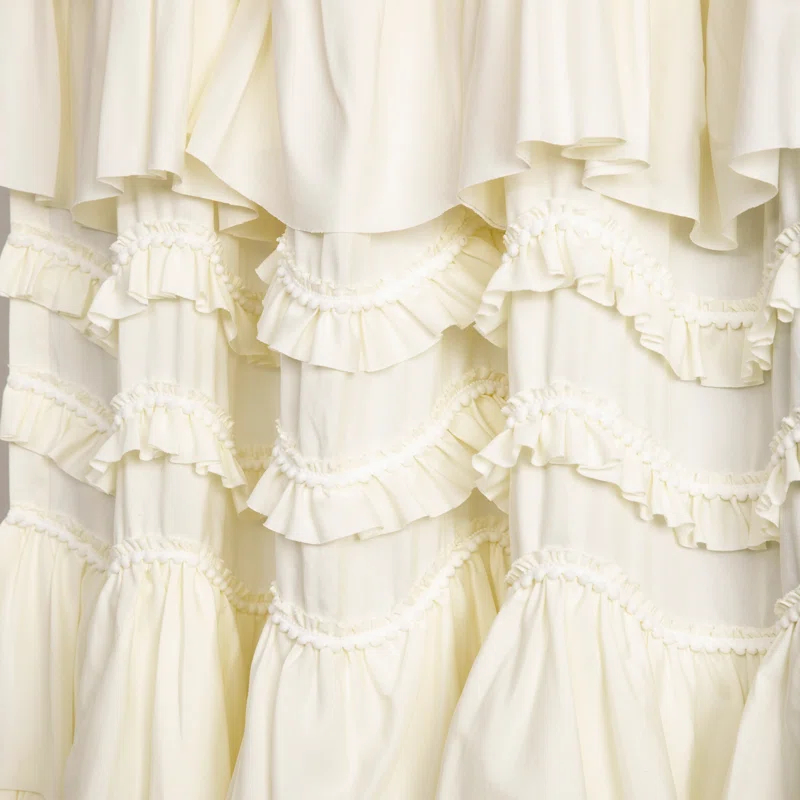Lush Decor Kemmy Solid Semi-Sheer Single Curtain Panel