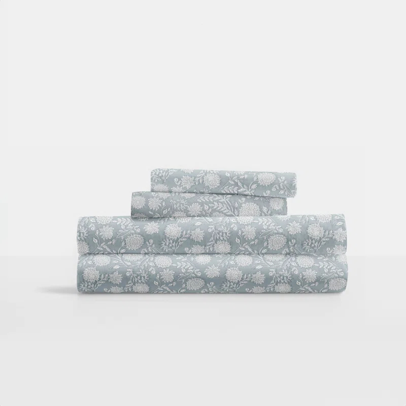 Becky Cameron 4 Piece 300 TC Patterned Cotton Sheet Set