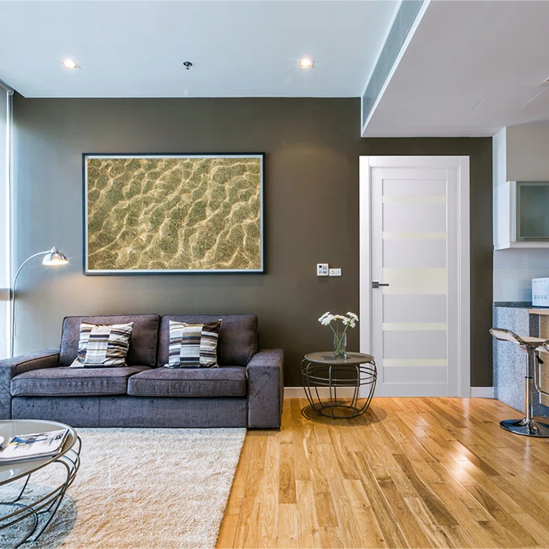 Belldinni Gina Solid Manufactured Wood and Glass Paneled Prefinished Standard Door Slab