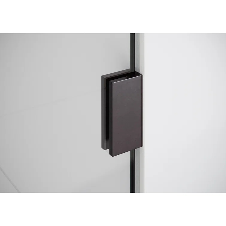 Glass Warehouse Illume 55 in. x 45.5 in. x 78 in. 90-degree Fully Frameless Wall Hinged Glass Shower Enclosure 90-WH-55-45.5-ORB