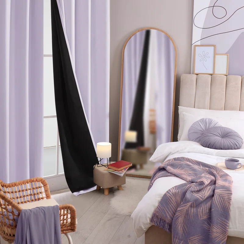 Deconovo 100 Percent Blackout with Liner Grommet Curtain Panel Pair (Set of 2)